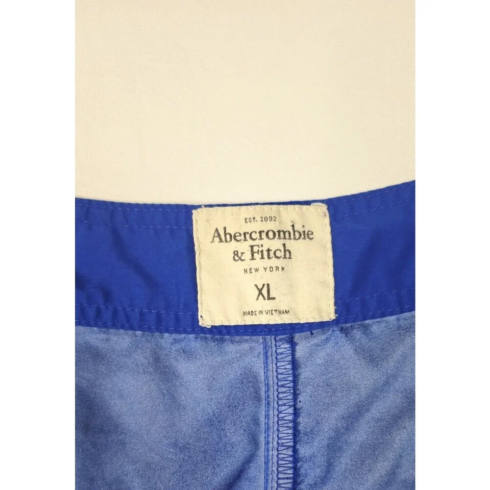 Abercrombie Fitch Shorts Men XL Blue Beach Board Swim Volley Moose Drawstring